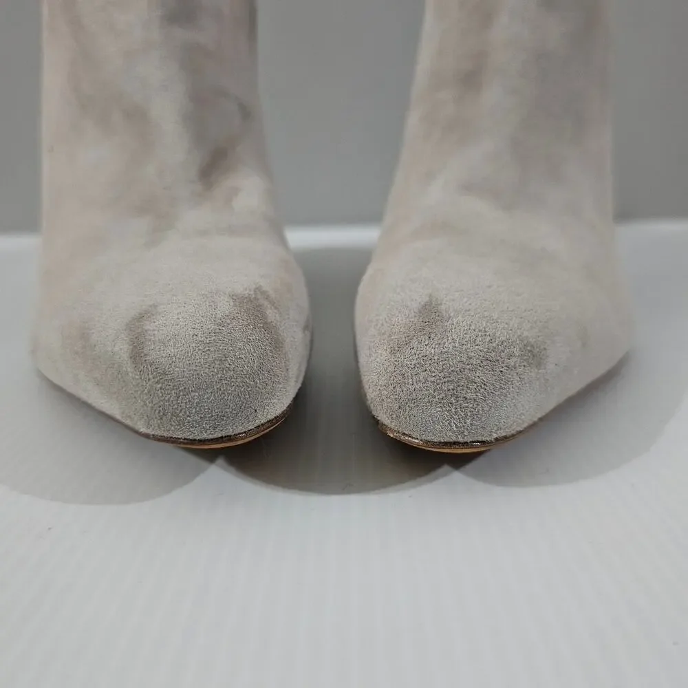 Vince Hilda Ankle Boot Womens 11 Grey Suede Kitten Heel Minimalist Designer